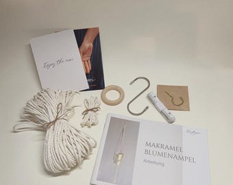 DIY Macrame Plant Hanger Kit: Beginner Craft, Cotton Rope (German Instructions Only)