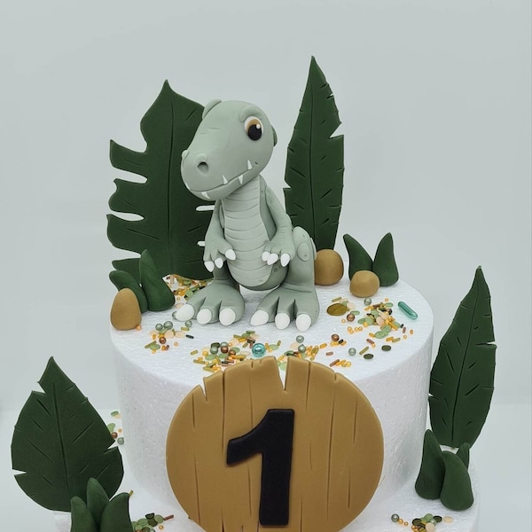 Fondant Figuren, Dino, Dinosaurier, Cake Topper, T-Rex, Dinos, Tortendeko, Dinodeko, Geburtstag, Steinzeit, Fondant Dino, Dino Kinderparty