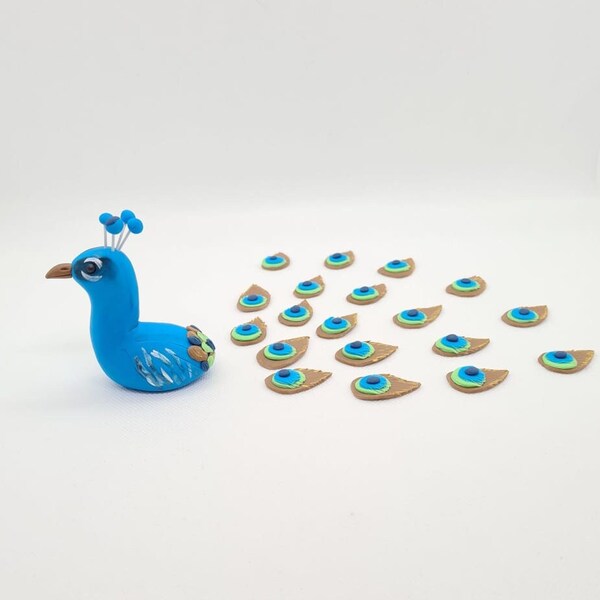 Fondant Figuren, Pfau, Blauer Pfau, Vogel, Pfaufasanen, Fasan, Cake Topper, Hochzeit, Fondant Pfau, Geburtstag, Feier, Pfauenauge, Federn