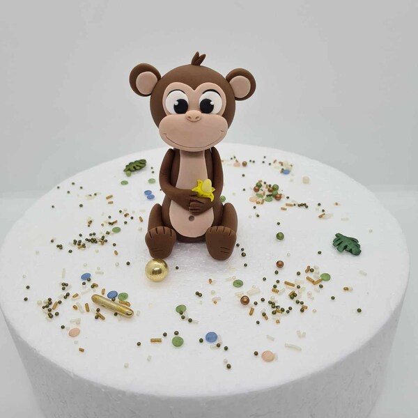 Fondant Figuren, Affe, Safari, Cake Topper, Affen, Tiere, Tortendeko, Affendekoration, Geburtstag, Kindertorte, Dschungel, Wildnis