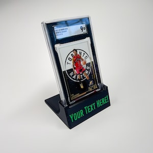 Support pour cartes graduées (avec texte personnalisé) - Cartes sportives - Carte Pokémon - PSA SGC CGC Beckett - Cartes sportives graduées - Présentoir pour cartes - Présentoir