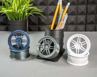 RPF1 Wheels Pen/Pencil Holder - Car Guy Accessories - Car Gifts - Drifting/JDM - Desk Organizer - Car Accessories - Automotive Gifts