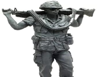 Kit de modelo de figura de resina a escala 1/35, soldado de infantería de marina estadounidense, artillero, guerra de Vietnam, sin pintar, sin ensamblar