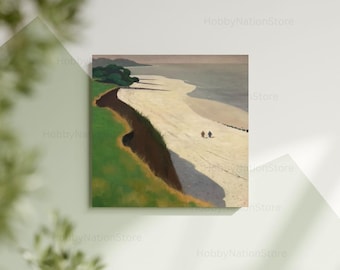 Canvas Wall Art Print For Bedroom Living Room Elegant Home Landscape Scenery Interior Decoration Poster The White Beach By Felix Vallotton