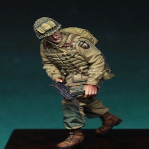 Kit de modèle de figurine en résine 1/35 soldat américain infanterie parachutiste artilleur aéroporté WW2 guerre non peint non assemblé