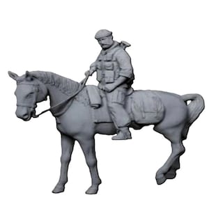 1/35 Resin Figure Model Kit US Special Force Navy Seal Soldier Cavalryman Cavalry On Horse Afghanistan War Unpainted Unassembled