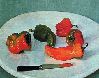 Red Peppers On Round White Table By Felix Vallotton Painting Vintage Still Life Artwork Paint By Numbers Kit DIY Decor Draw Art Gift
