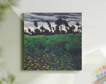 Paint By Numbers Kit Blooming Field By Felix Vallotton Painting Vintage Scenery Landscape DIY Draw Artwork
