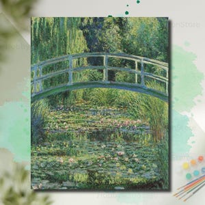 Paint By Numbers Kit The Water Lily Pond By Claude Monet Painting Vintage DIY Draw Artwork