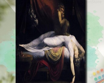 Paint By Numbers Kit John Henry Fuseli Nightmare Painting Vintage DIY Artwork Draw