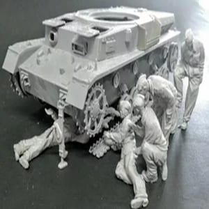 1/35 Resin Figure Model Kit 5 German Soldiers Tank Crew Tankers Tankmen No Tank Maintenance Crew War WW2 WWII Unpainted Unassembled