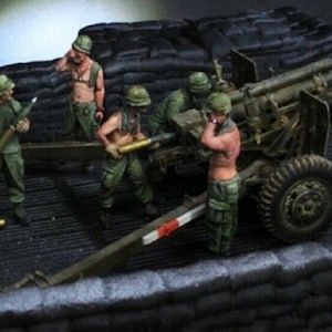 1/35 Resin Figure Model Kit FIVE US Marine Artillery Soldiers Vietnam War Unpainted Unassembled