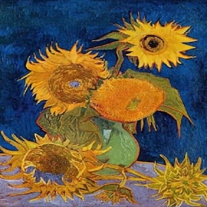 Vase With Five Sunflowers By Vincent Van Gogh Painting Vintage Artwork Paint By Numbers Kit DIY Decor Draw Art