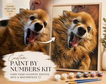 Custom Paint By Numbers Kit Pet Dog Puppy Portrait Photo Painting Animal Adults Beginners Customized Artwork Draw Gift
