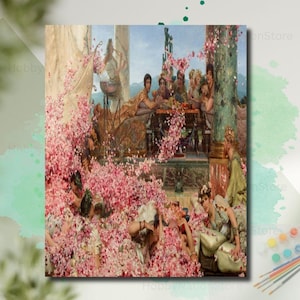 Paint By Numbers Kit Roses Of Heliogabalus By Lawrence Alma Tadema Painting Vintage Flowers Scenery DIY Draw Artwork