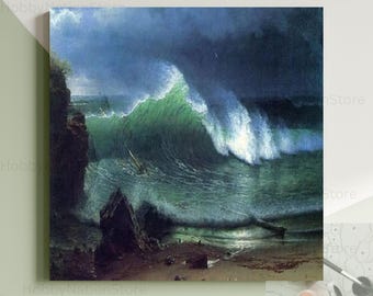 Emerald Sea By Albert Bierstadt Painting Vintage Artwork Landscape Scenery Paint By Numbers Kit DIY Decor Draw Art Gift