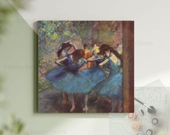 Dancers In Blue By Edgar Degas Painting Vintage Artwork Ballerina Girls Paint By Numbers Kit DIY Draw Decor Art Gift