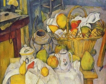 Still Life With Fruit Basket By Paul Cezanne By Paul Cezanne 5D Full Square Drill Artwork Painting Scenery Art Vintage Design DIY Decor Gift