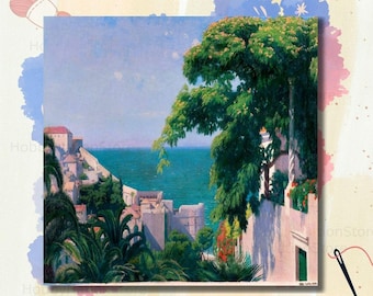 Cross Stitch Embroidery Needlework Kit Ragusa By Edward Okun Painting Vintage Artwork DIY Handcraft Printed Canvas