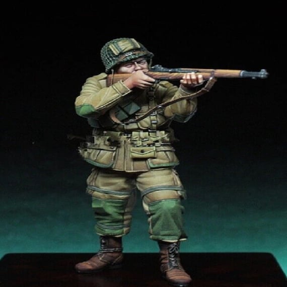 4 Figurines Résine 1:35 Soldats US Parachutistes WW2, Non Peintes, Maquette