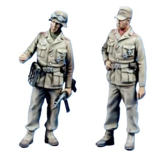 Model z żywicy 1/35 Niemiecki żołnierz i oficer Żołnierze Korpus Afrykański II Wojna Światowa Armia Niepomalowany Niezmontowany