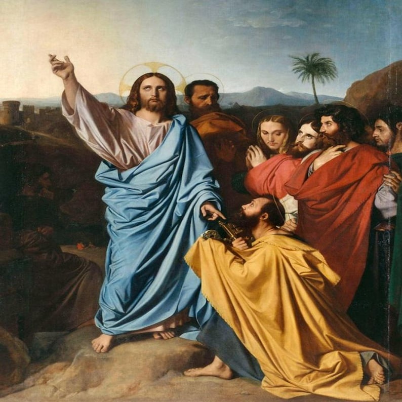 Jesus Returning the Keys to St. Peter by Jean Auguste Dominique Ingres ...