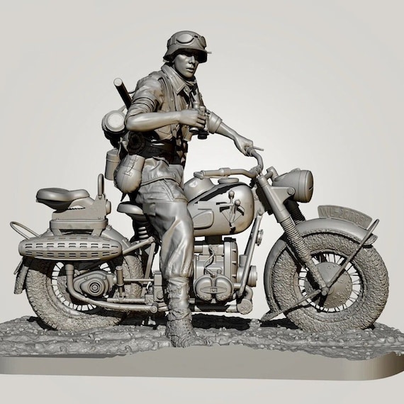Générique [1/35] Soldat Allemand WWII modèle réduit en résine, pièces Miniatures en résine Non assemblées et Non peintes (2 Personnes) (kw8t-36