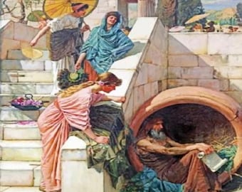 Diogenes By John William Waterhouse Painting Vintage Artwork Paint By Numbers Kit DIY Draw Decor Art