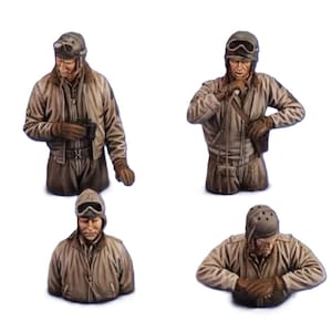 Kit de modèle de figurine en résine 1/35 quatre soldats américains équipage de char tankistes tankers WW2 WWII guerre bataille non peint non assemblé
