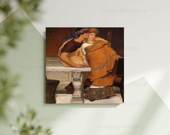 Canvas Wall Art Print For Bedroom Living Room Elegant Home Interior Decor Poster The Mirror By Lawrence Alma Tadema