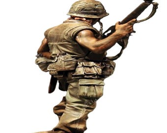 Kit de modelo de figura de resina a escala 1/18 de soldado de infantería de marina estadounidense, ejército de la guerra de Vietnam, sin pintar y sin ensamblar