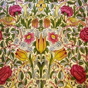 Tulipani e rose, dipinto di William Morris, opera d'arte vintage, kit di pittura con i numeri, decorazione fai da te, disegno artistico