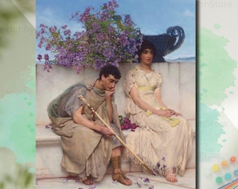 Paint By Numbers Kit Eloquent Silence By Lawrence Alma Tadema Painting Vintage Scenery DIY Draw Artwork