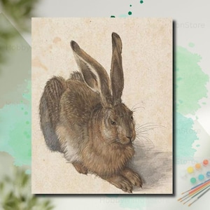 EOBROMD Pintura Por Números De Conejo Con Flores – Kit Completo Con Lienzo Con Marco, Pinceles Y Pinturas Acrílicas – Ideal Para Adultos Principiantes – Regalo Artístico Y Decorativo