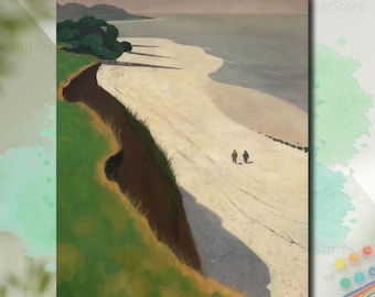 Paint By Numbers Kit The White Beach By Felix Vallotton Painting Vintage Scenery Landscape DIY Draw Artwork