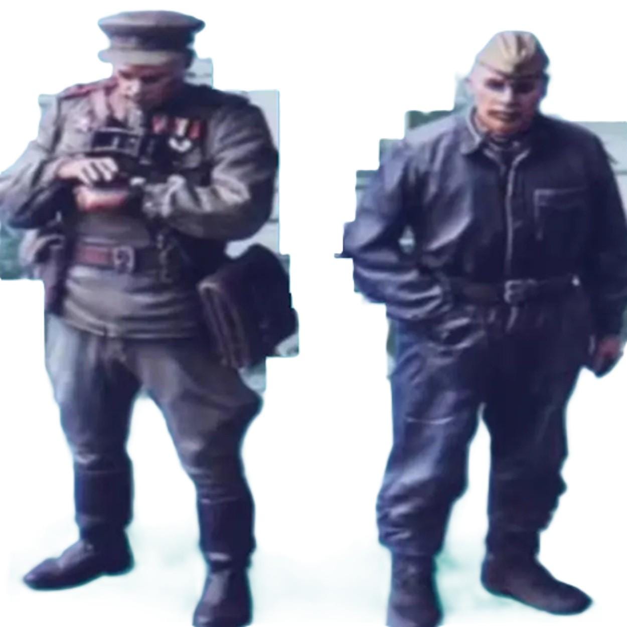 Lot De 2 Figurines Soldat Russe 1/35 En Résine - Non Peintes, à Peindre, Pour Dioramas Ou Modélisme