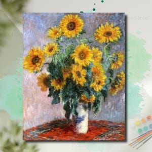 クロード・モネ作「ひまわりの花束」の塗り絵キット 花の絵画