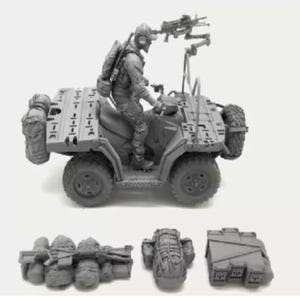 1/35 Resin Figure Model Kit US Modern Navy Seals Special Force Soldier Quadrobike Vehicle Unpainted And Unassembled