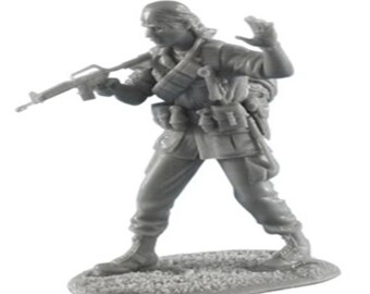 Kit de modelo de figura de resina a escala 1/35, soldado estadounidense, ametrallador de la marina, guerra de Vietnam, sin pintar, sin ensamblar