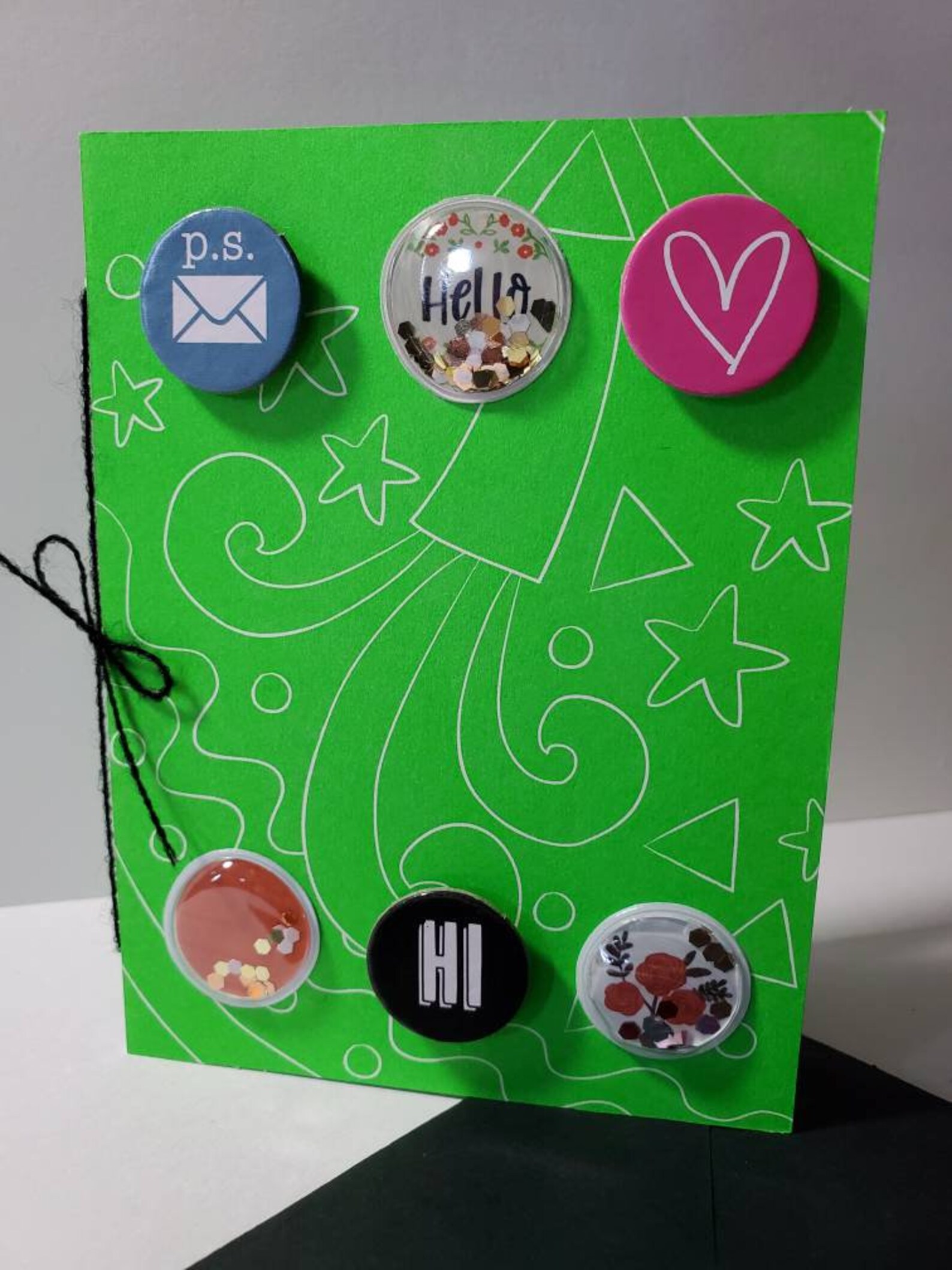 Neon Blank Card Set Handmade Set Of 5 Cards Etsy