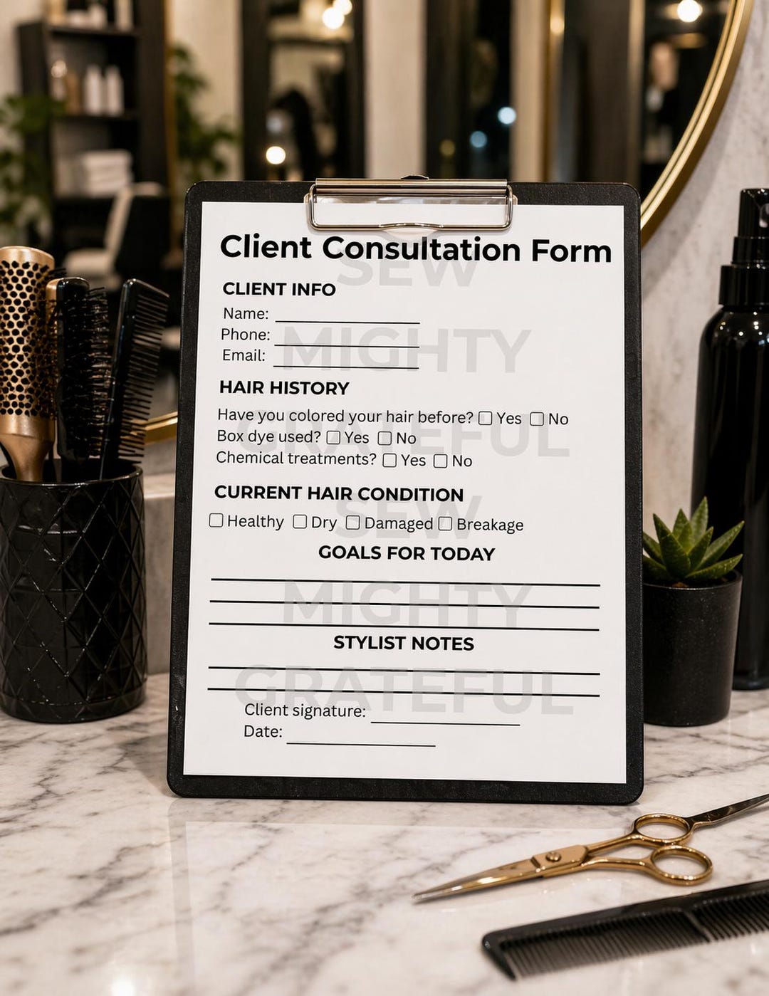 Hair Stylist Consultation Form Printable | Salon Intake Template ...