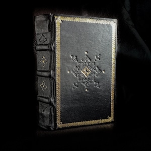 Leather Grimoire, spell book, dungeons & dragons,medieval book, alchemist leatherbound journal,blank book, gothic book, book of shadows.