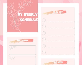 Zo Weekly Planner - Printable in Pink