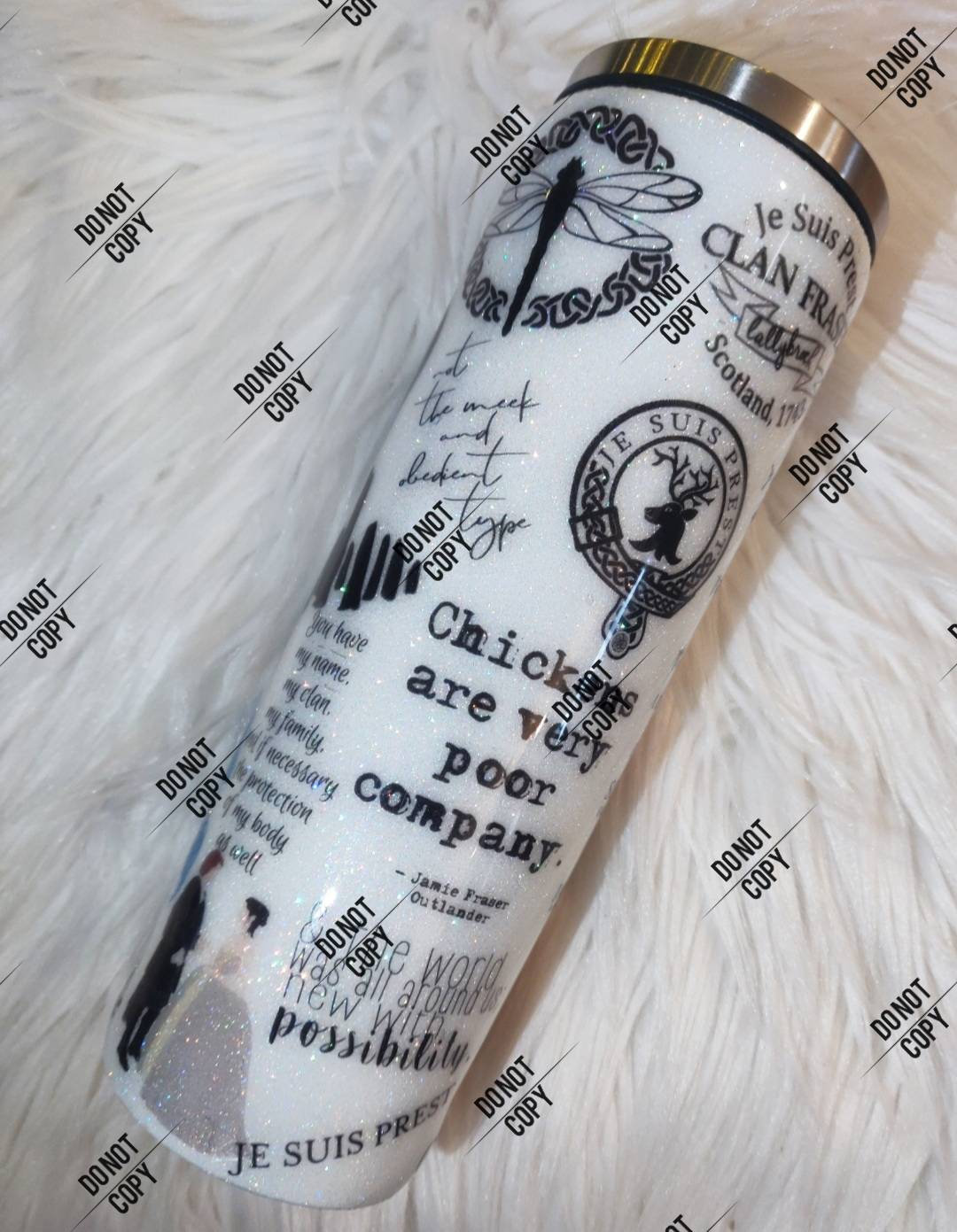 Outlander Stainless Steel Glitter Tumbler Etsy