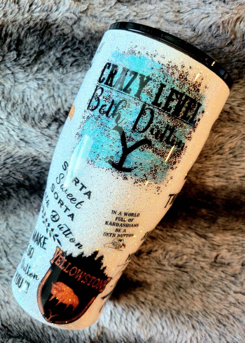 Yellowstone Beth Dutton Stainless Steel Glitter Tumbler Etsy