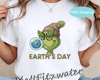 Maglietta Grinch per la Giornata della Terra, Maglietta ecologica per la Giornata della Terra, Maglietta Salva il Pianeta, Stile di vita verde, Regalo per gli amanti della natura, Maglietta di aprile per la Giornata della Terra