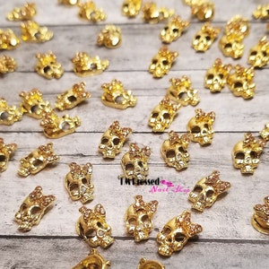 3D Nail Skull Charms Gothic Kawaii Nail Art Decor Halloween Nail Accessories
