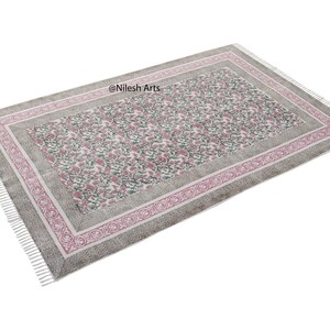 Dywan kilim 6x9 kwiatowy dywan, dywan ogrodowy, dywan Boho, dywan obszar, dywanik podłogowy, dywan z indyjskim blokiem, ręcznie robione