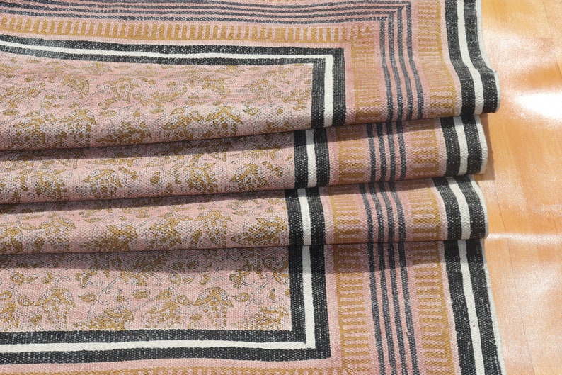 Handmade Cotton Dhurrie Block Printed Area Rug Living Room Carpet Washable Floor 9x12 Rug