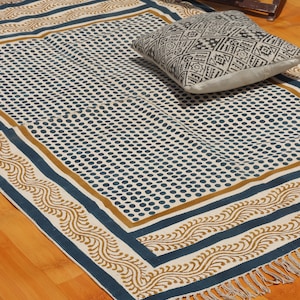 4x6, 5x8, 9x12 feet rug, kitchen area rug, block printed rug, handmade rug, living room rug, bedroom rugs, rug for dorm, rug for prayer,